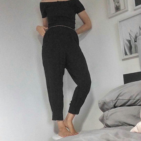 ⚡️SALE⚡️Baby Phat Black Jogger Style Trouser w/Gold Chain - Picture 2 of 8